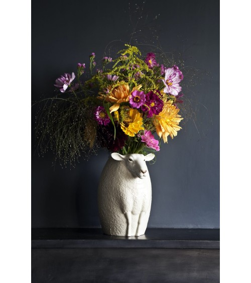 Grande vaso per fiori - Pecora suffolk dal muso bianco Quail Ceramics vasi eleganti per interni per fiori decorativi design k...