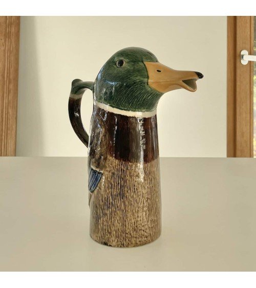 Water Jug - Mallard duck Quail Ceramics carafe jug glass design