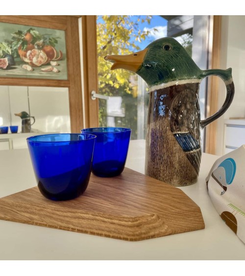 Water Jug - Mallard duck Quail Ceramics carafe jug glass design