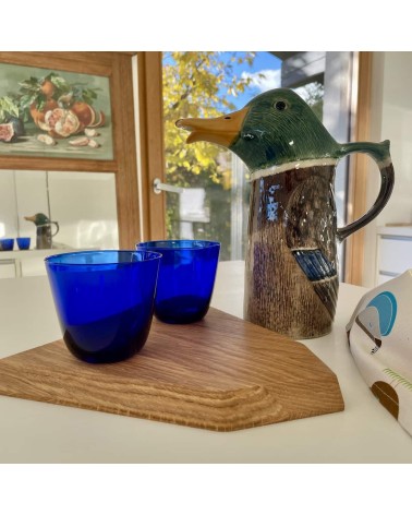 Water Jug - Mallard duck Quail Ceramics carafe jug glass design