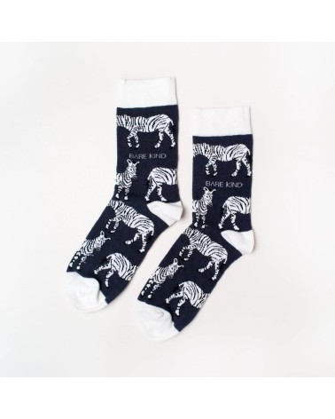 Sauvez les Zèbres - Chaussettes en bambou Bare Kind jolies pour femme originales pour homme chausset rigolotes drole Suisse