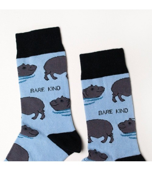 Rettet die Flusspferde - Bambus Socken Bare Kind Socke lustige Damen Herren farbige coole socken mit motiv kaufen