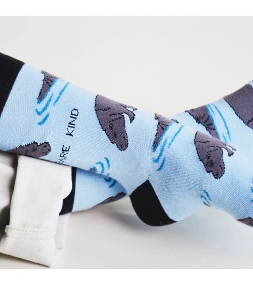 Sauvez les hippopotames - Chaussettes en bambou Bare Kind jolies pour femme originales pour homme chausset rigolotes drole Su...
