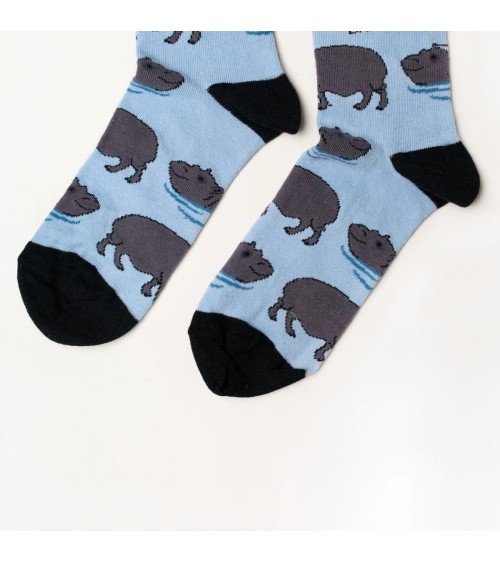 Sauvez les hippopotames - Chaussettes en bambou Bare Kind jolies pour femme originales pour homme chausset rigolotes drole Su...