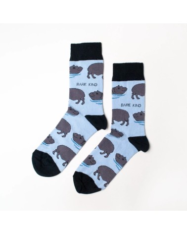 Sauvez les hippopotames - Chaussettes en bambou Bare Kind jolies pour femme originales pour homme chausset rigolotes drole Su...