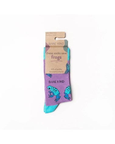 Save the Frogs - Bambou Socks Bare Kind funny crazy cute cool best pop socks for women men