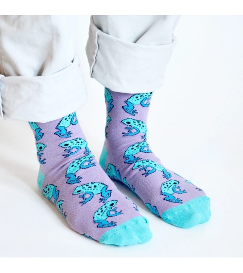 Rettet die Frösche - Bambus Socken Bare Kind Socke lustige Damen Herren farbige coole socken mit motiv kaufen