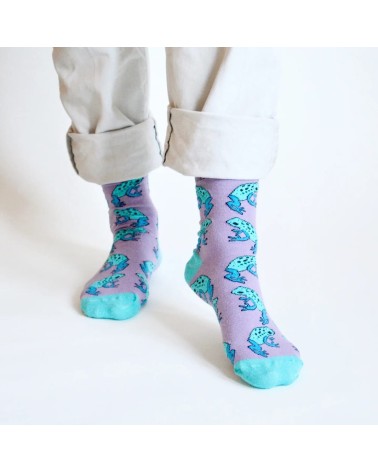 Save the Frogs - Bambou Socks Bare Kind funny crazy cute cool best pop socks for women men