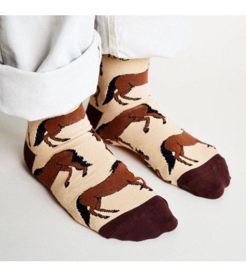 Rettet die Pferde - Bambus Socken Bare Kind Socke lustige Damen Herren farbige coole socken mit motiv kaufen