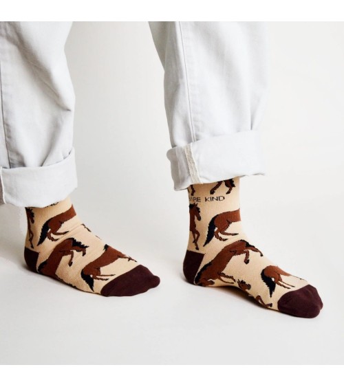 Sauvez les chevaux - Chaussettes en bambou Bare Kind jolies pour femme originales pour homme chausset rigolotes drole Suisse