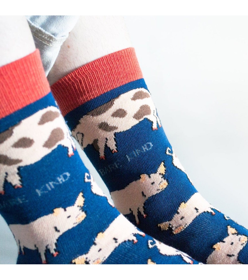Save the Pigs - Bamboo Socks Bare Kind funny crazy cute cool best pop socks for women men