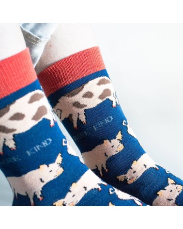 Save the Pigs - Bamboo Socks Bare Kind funny crazy cute cool best pop socks for women men