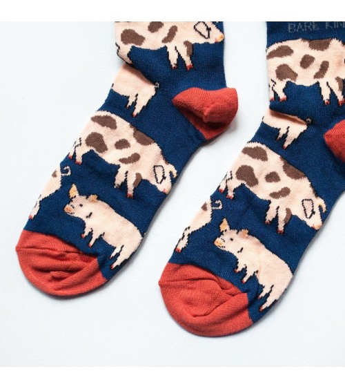 Save the Pigs - Bamboo Socks Bare Kind funny crazy cute cool best pop socks for women men