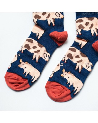 Save the Pigs - Bamboo Socks Bare Kind funny crazy cute cool best pop socks for women men