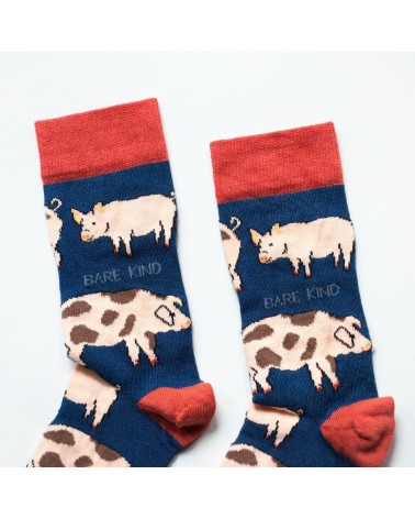 Save the Pigs - Bamboo Socks Bare Kind funny crazy cute cool best pop socks for women men