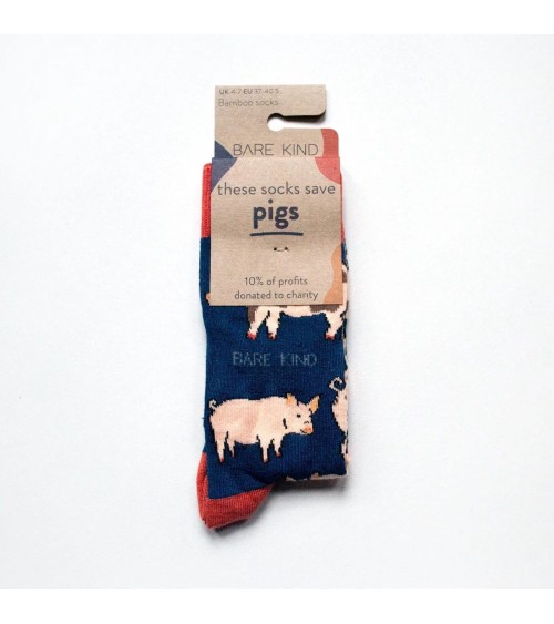 Save the Pigs - Bamboo Socks Bare Kind funny crazy cute cool best pop socks for women men