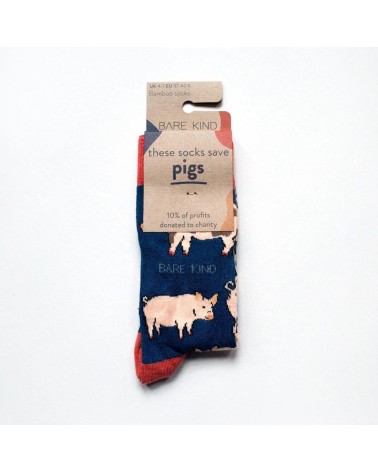 Sauvez les Cochons - Chaussettes en bambou Bare Kind jolies pour femme originales pour homme chausset rigolotes drole Suisse