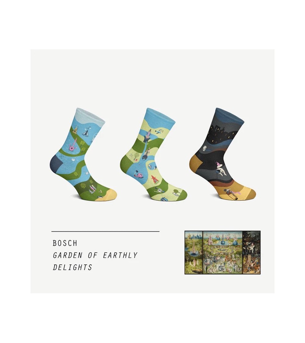 Chaussettes - Coffret cadeau Le jardin des délices Curator Socks jolies pour femme originales pour homme chausset rigolotes d...