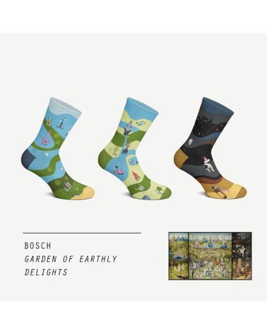 Chaussettes - Coffret cadeau Le jardin des délices Curator Socks calendrier de l avent chaussettes jolies chausset pour homme...