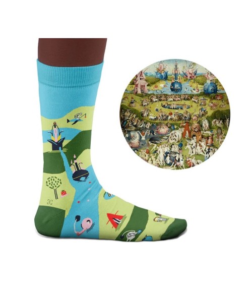 Calzini - Scatola regalo Trittico del Giardino delle delizie Curator Socks calze da uomo per donna divertenti simpatici parti...