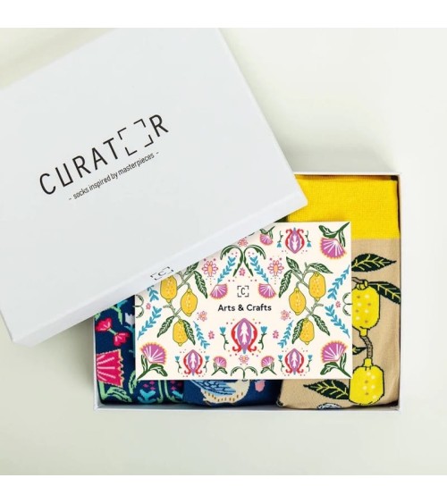 Chaussettes - Coffret cadeau Arts and Crafts Curator Socks jolies chausset pour homme femme fantaisie drole originales