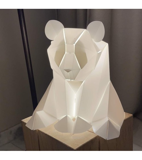 Lampe ours, panda - Luminaire animal à poser, lampe de chevet Plizoo a poser de nuit led moderne originale design suisse