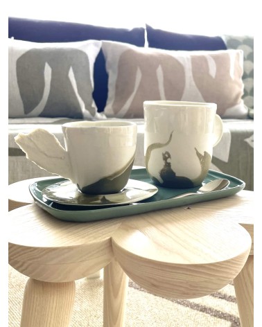 Großer Porzellan Becher - Vapor Grün Maison Dejardin kaffeetassen teetasse grosse lustige schöne kaufen