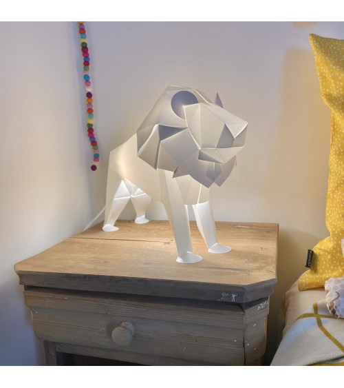 Lampe Lion - Luminaire animal à poser, lampe de chevet design Plizoo a poser de nuit led moderne originale design suisse