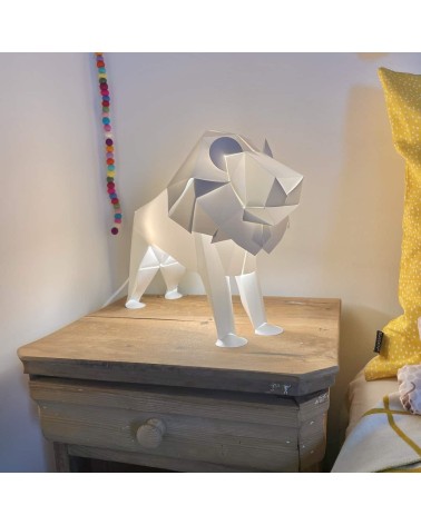 Lampe Lion - Luminaire animal à poser, lampe de chevet design Plizoo a poser de nuit led moderne originale design suisse