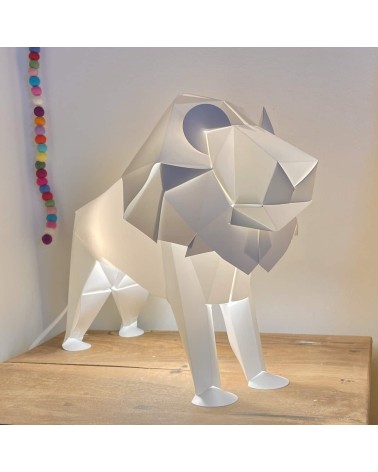 Lampe Lion - Luminaire animal à poser, lampe de chevet design Plizoo a poser de nuit led moderne originale design suisse