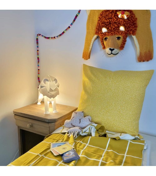 Leopold il leone - Tappeto animale in lana Sew Heart Felt tappeti in lana naturale fatti a mano Tappeto animali bambini