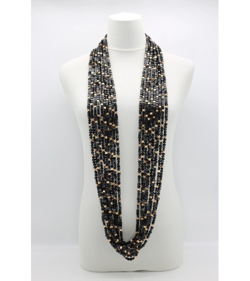 Next Pashmina Mosaic - Collier en perles de bois Jianhui London fantaisie original femme suisse
