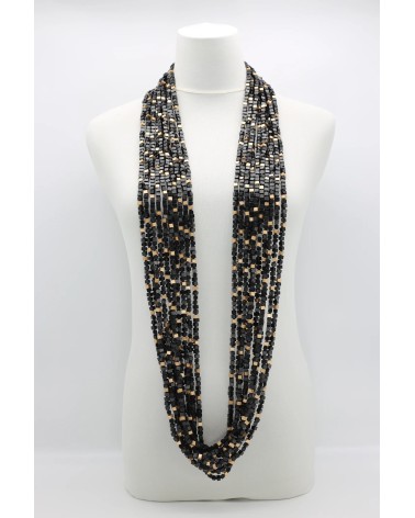 Next Pashmina Mosaic - Collier en perles de bois Jianhui London fantaisie original femme suisse