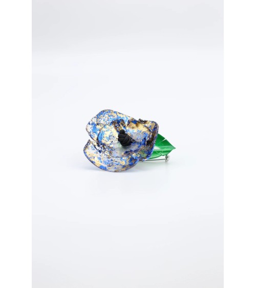 Coquelicot - Broche en plastique recyclé Jianhui London pins rare métal originaux bijoux suisse