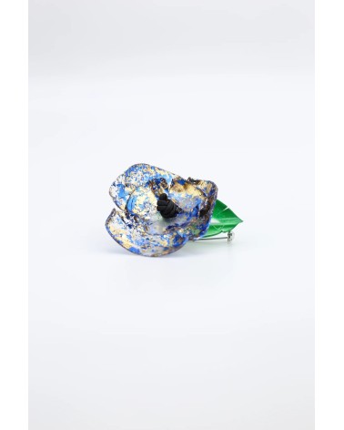 Coquelicot - Broche en plastique recyclé Jianhui London pins rare métal originaux bijoux suisse