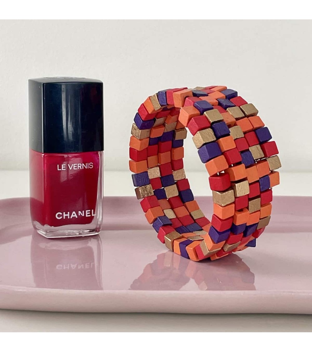 Pashmina Multi colour - Wooden Beads Snake Bracelet Jianhui London cute fashion design designer for women