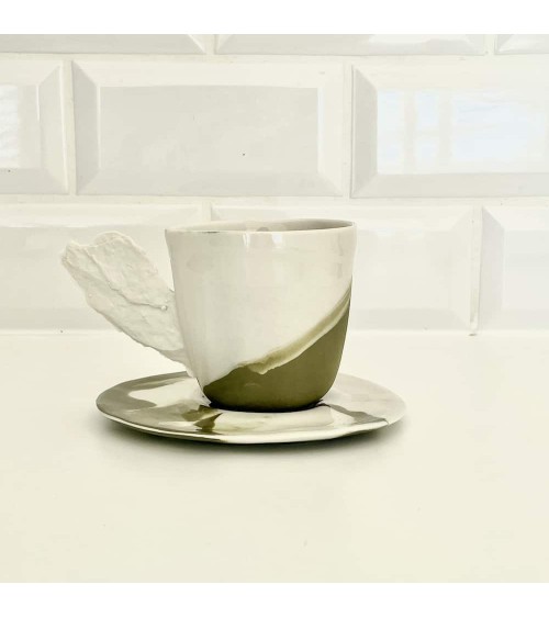 Porcelain Coffee cup - Vapor green Maison Dejardin coffee tea cup mug funny