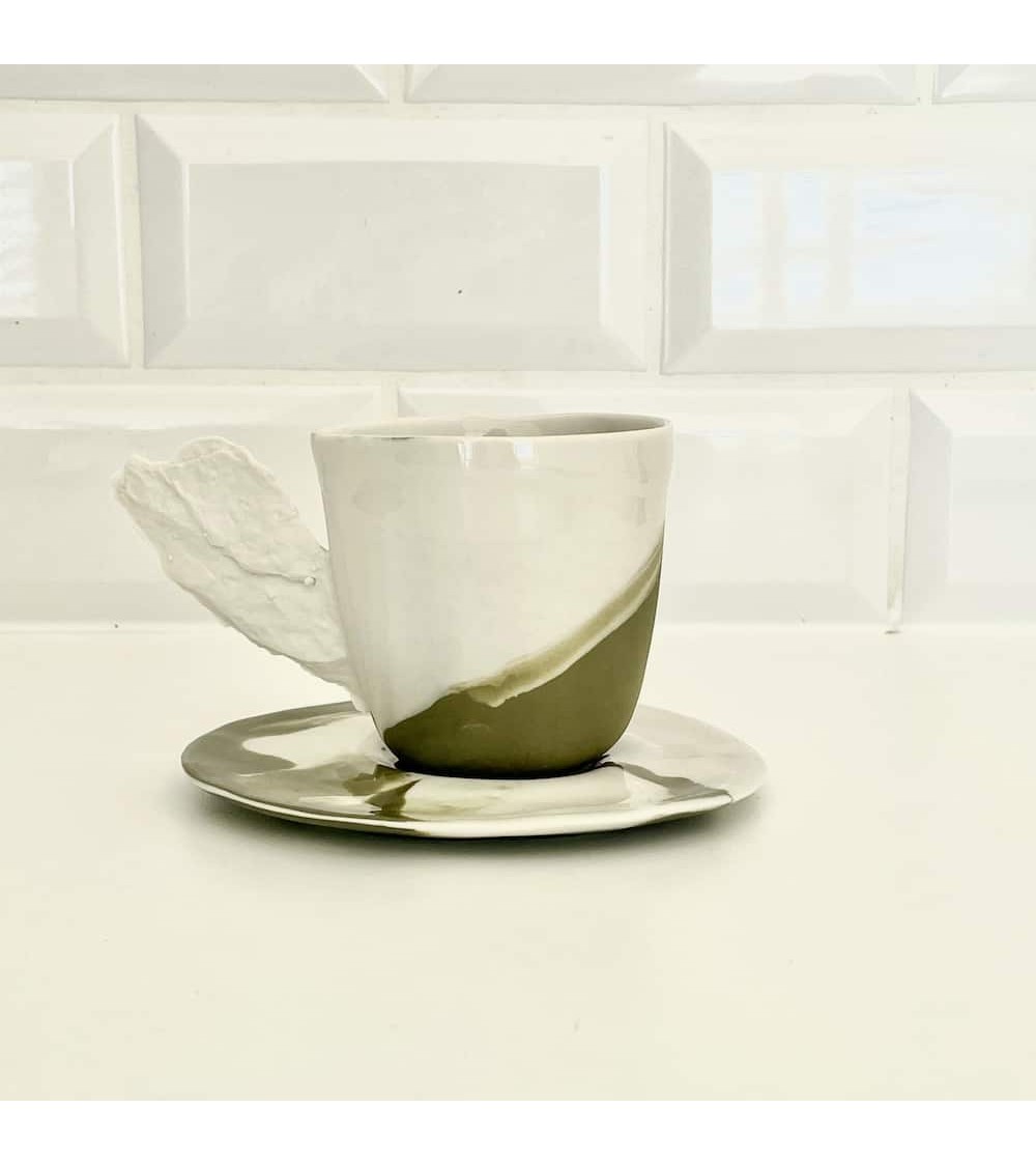 Porcelain Coffee cup - Vapor green Maison Dejardin coffee tea cup mug funny