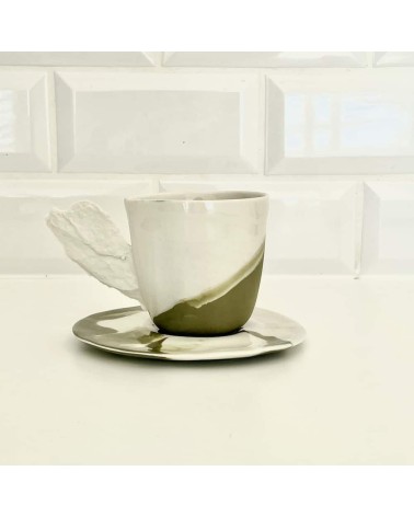 Porcelain Coffee cup - Vapor green Maison Dejardin coffee tea cup mug funny