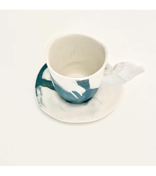 Tasse à café en porcelaine - Vapor Bleu Maison Dejardin design à café thé cappuccino originale grande grosse original fun