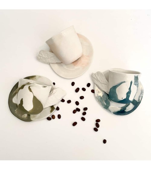 Tasse à café en porcelaine - Vapor Rose Maison Dejardin design à café thé cappuccino originale grande grosse original fun