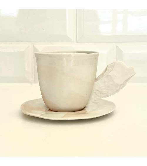 Porcelain Coffee cup - Vapor Pink Maison Dejardin coffee tea cup mug funny