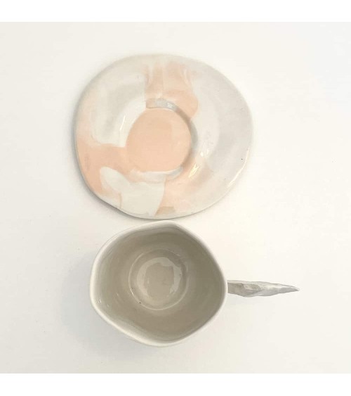 Tasse à café en porcelaine - Vapor Rose Maison Dejardin design à café thé cappuccino originale grande grosse original fun