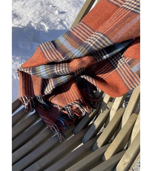 Plaid Christchurch Rouille - Couverture en pure laine vierge Bronte by Moon plaide pour canapé de lit cocooning chaud