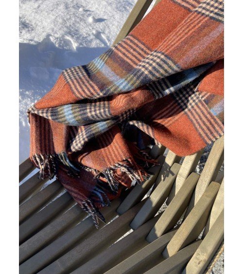 Christchurch Rust - Pure new wool blanket Bronte by Moon warm cozy soft sofa throw blanket picnic throws and blankets