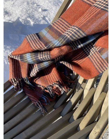 Christchurch Rust - Pure new wool blanket Bronte by Moon warm cozy soft sofa throw blanket picnic throws and blankets