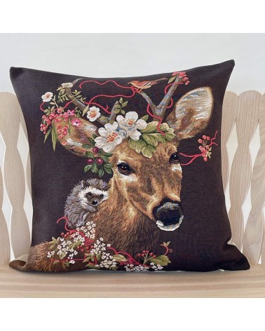 Stag and hedgehog - Cushion cover Yapatkwa decorative accent throw pillows cases sofa original