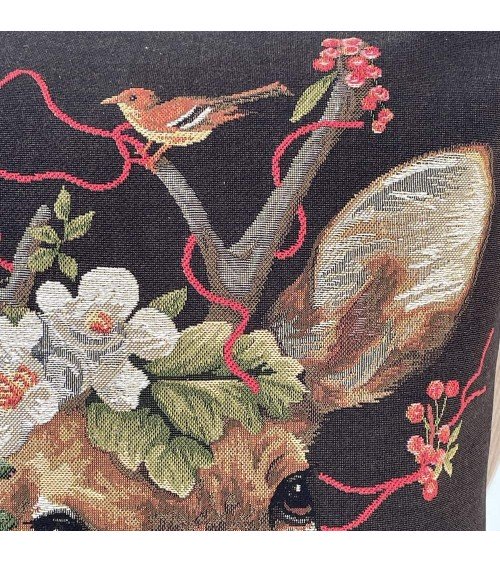 Cerf et hérisson - Housse de coussin Yapatkwa coussins décoratifs pour canapé salon deco original suisse