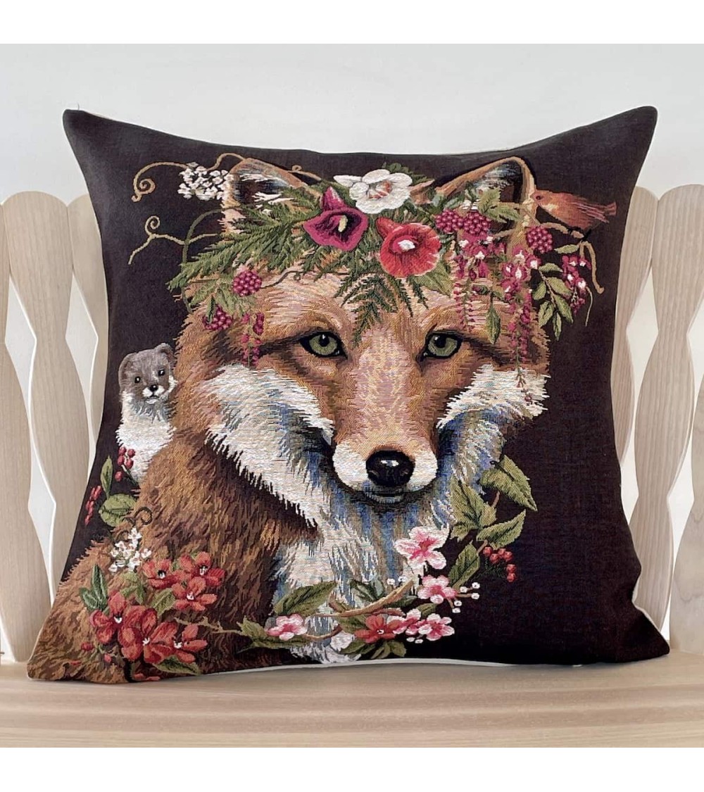 Renard et hermine - Housse de coussin Yapatkwa coussins décoratifs pour canapé salon deco original suisse
