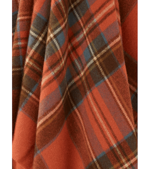 Tartan throw Antique Royal Stewart - Merino wool blanket Bronte by Moon clan plaids english sofa cozy soft throw blanket